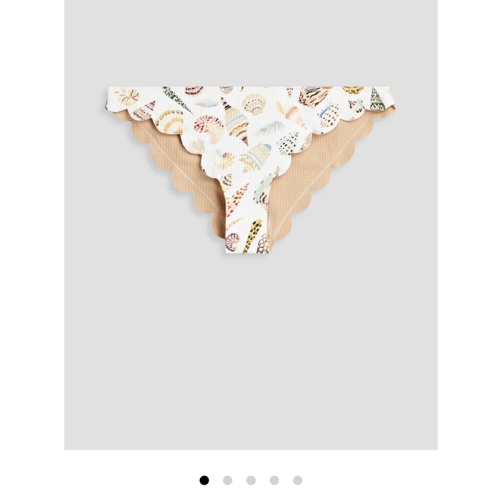 Marysia Broadway reversible scalloped printed seersucker bikini briefs. XXS.BNWT